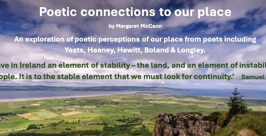 Poetic connections to our place by Margaret McCann